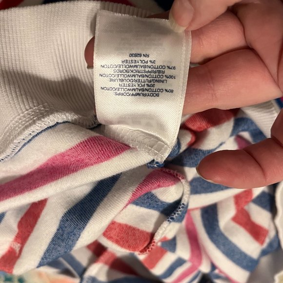 Lands' End Terry Red White Blue Hoodie Size Medium Petite - Picture 8 of 8